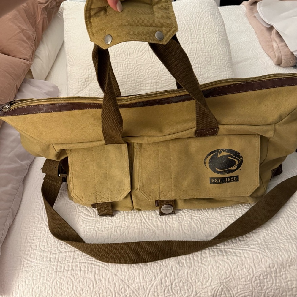 Penn State Tan Canvas Duffle Bag